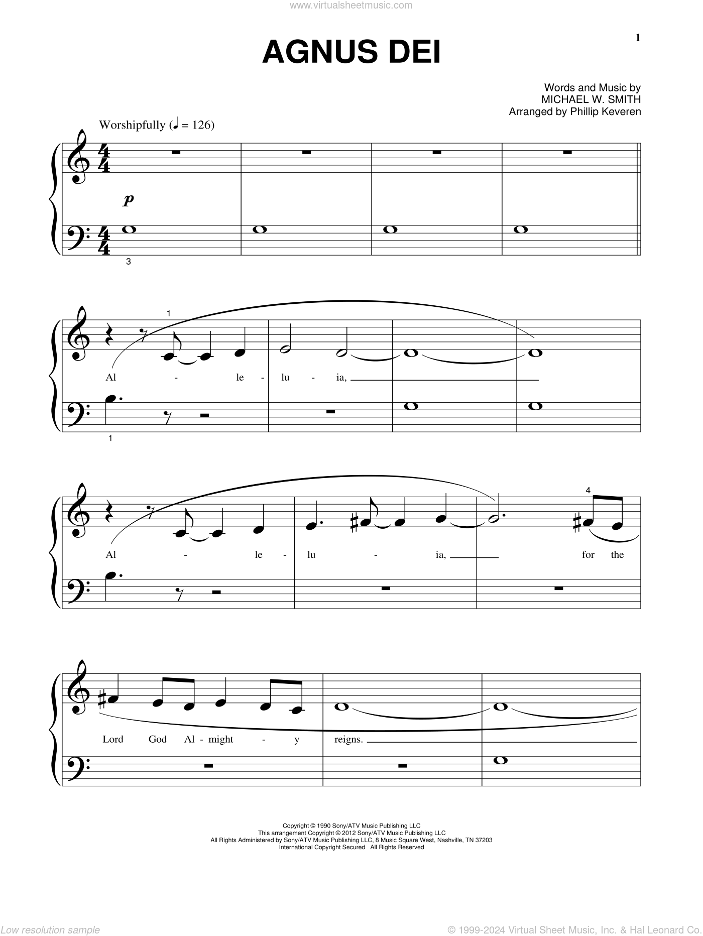 agnus dei piano sheet music