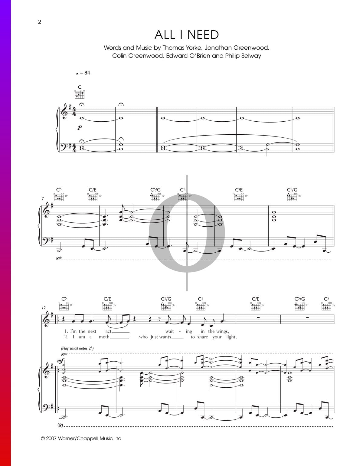 All I Need Radiohead Piano Sheet Music OKTAV All I Need Radiohead Piano Sheet Music OKTAV
