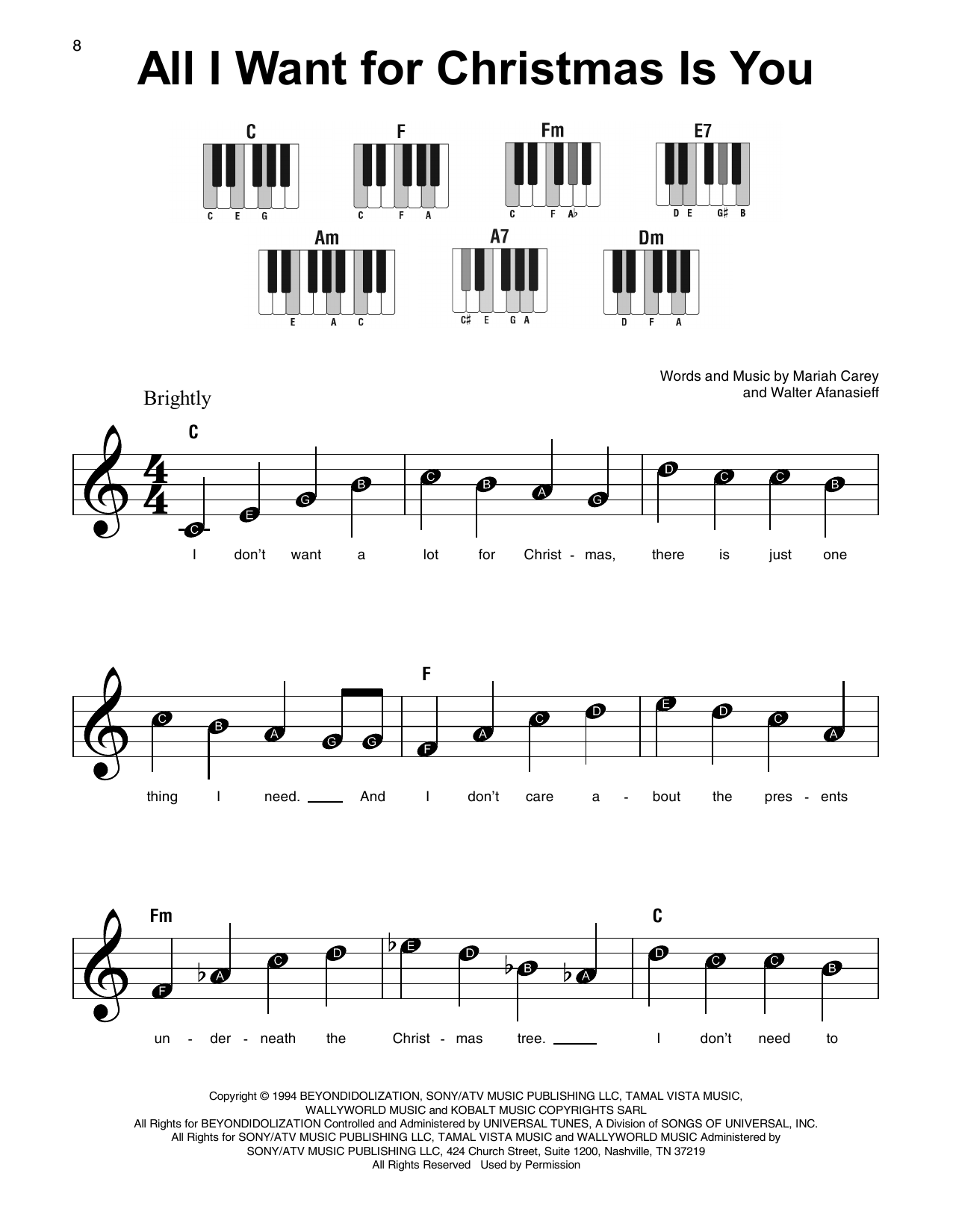 All I Want For Christmas Is You By Mariah Carey Sheet Music For Super Easy Piano At Sheet Music Direct All I Want For Christmas Is You By Mariah Carey Sheet Music For Super Easy Piano At Sheet Music Direct
