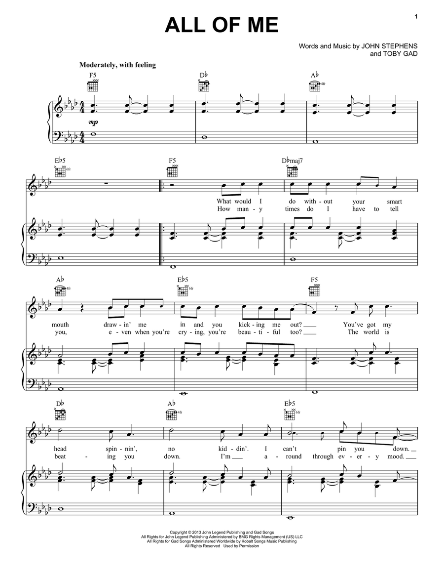 All Of Me By John Legend Acoustic Guitar Voice Piano Vocal Guitar Digital Sheet Music Sheet Music Plus