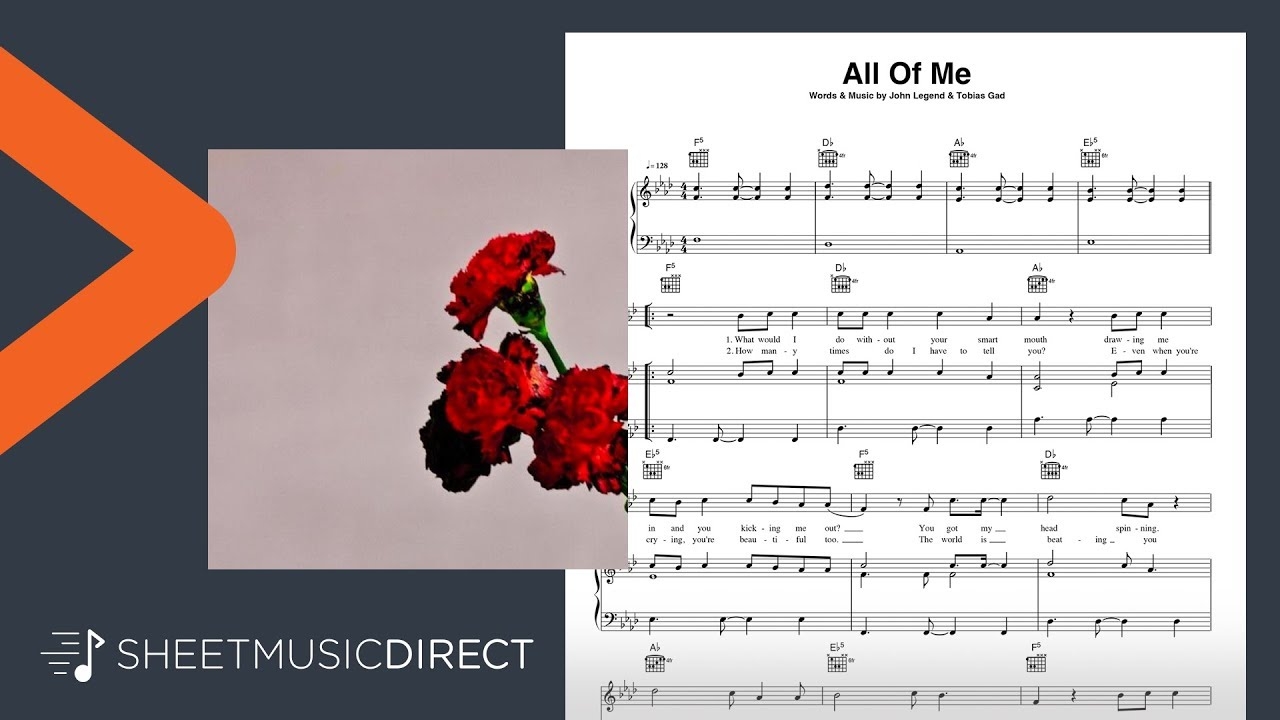 john legend all of you piano sheet music