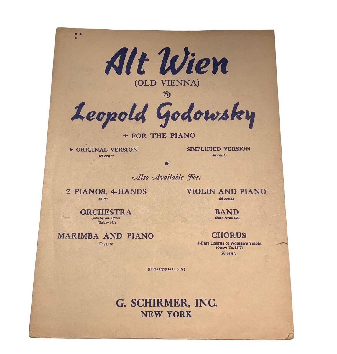 vienna piano sheet music