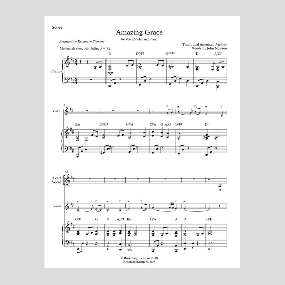 amazing grace piano sheet music amazing grace piano sheet music