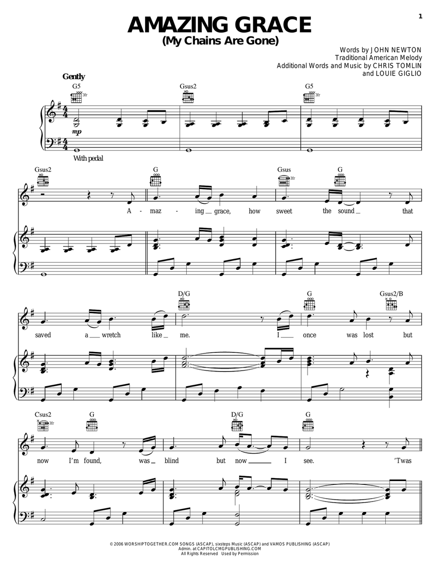 Amazing Grace My Chains Are Gone By Chris Tomlin Guitar Piano Voice Digital Sheet Music Sheet Music Plus Amazing Grace My Chains Are Gone By Chris Tomlin Guitar Piano Voice Digital Sheet Music Sheet Music Plus