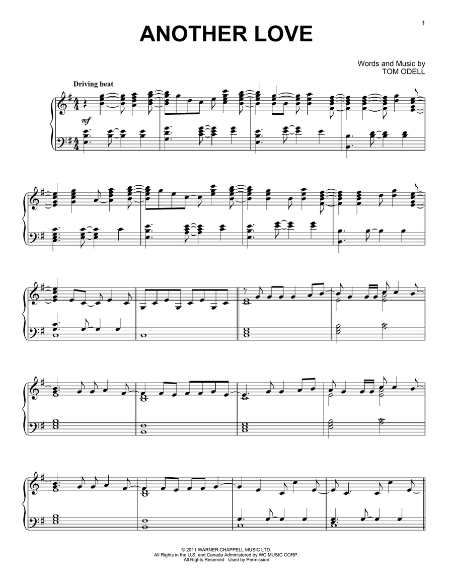 Another Love By Tom Odell Piano Solo Digital Sheet Music Sheet Music Plus