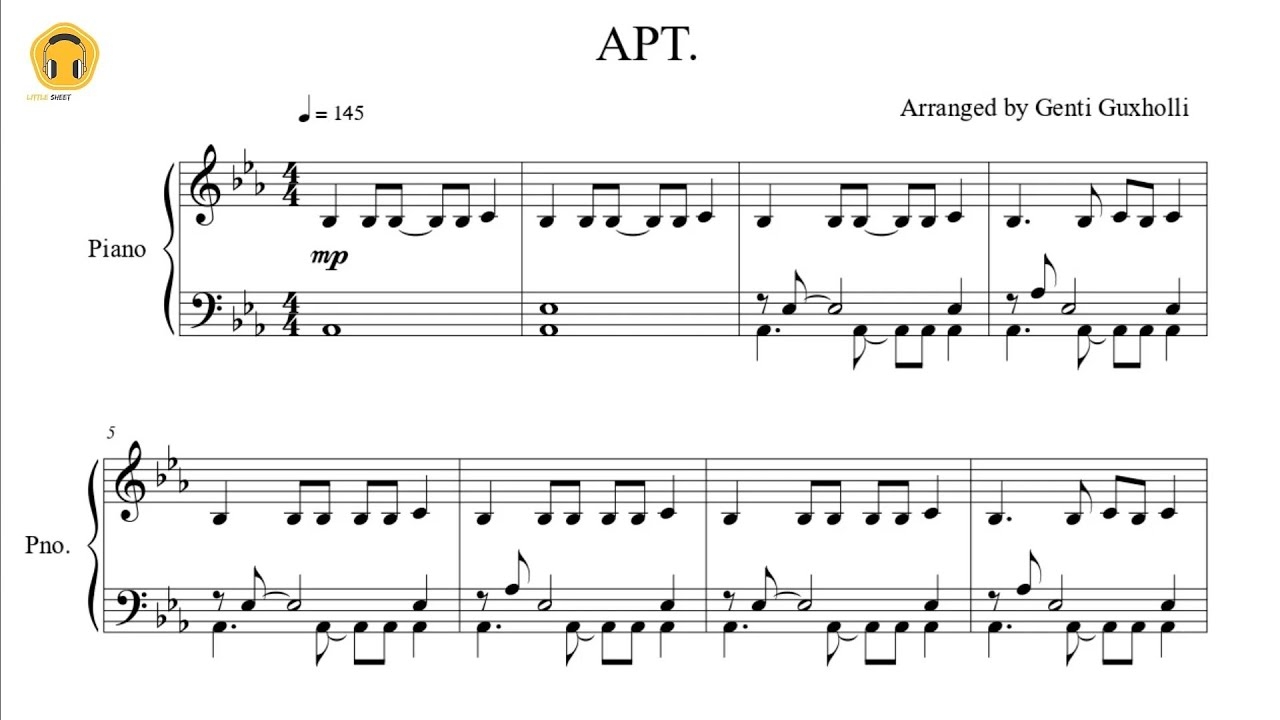 apt piano sheet music
