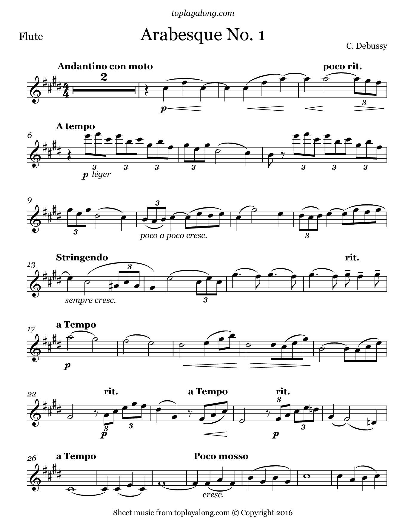 arabesque piano sheet music