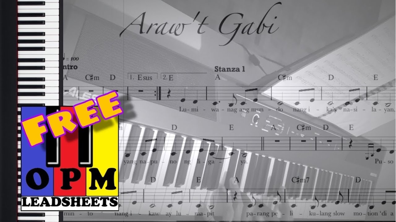 araw gabi piano sheet music