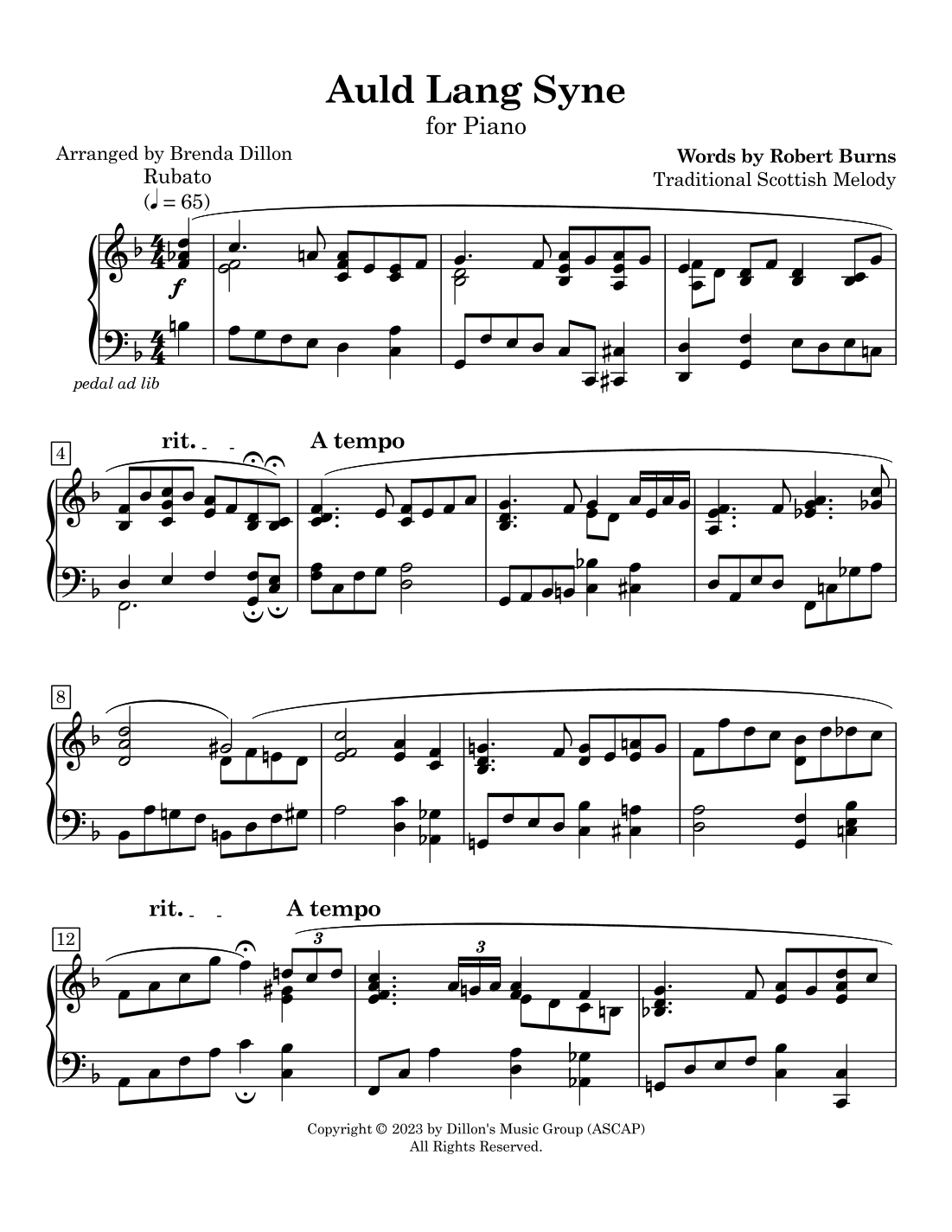 auld lang syne piano sheet music auld lang syne piano sheet music