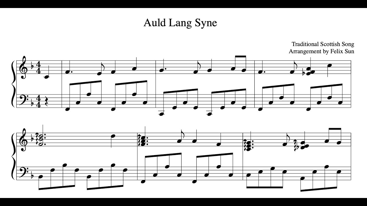 Auld Lang Syne Sheet Music beautiful Piano Solo YouTube Auld Lang Syne Sheet Music beautiful Piano Solo YouTube