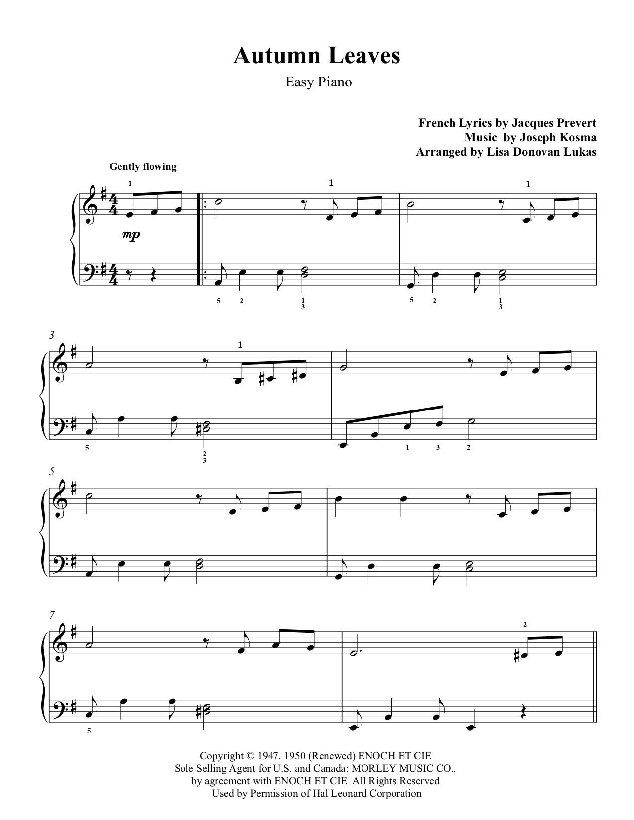 Autumn Leaves Easy Piano Lisa Donovan Lukas Autumn Leaves Easy Piano Lisa Donovan Lukas