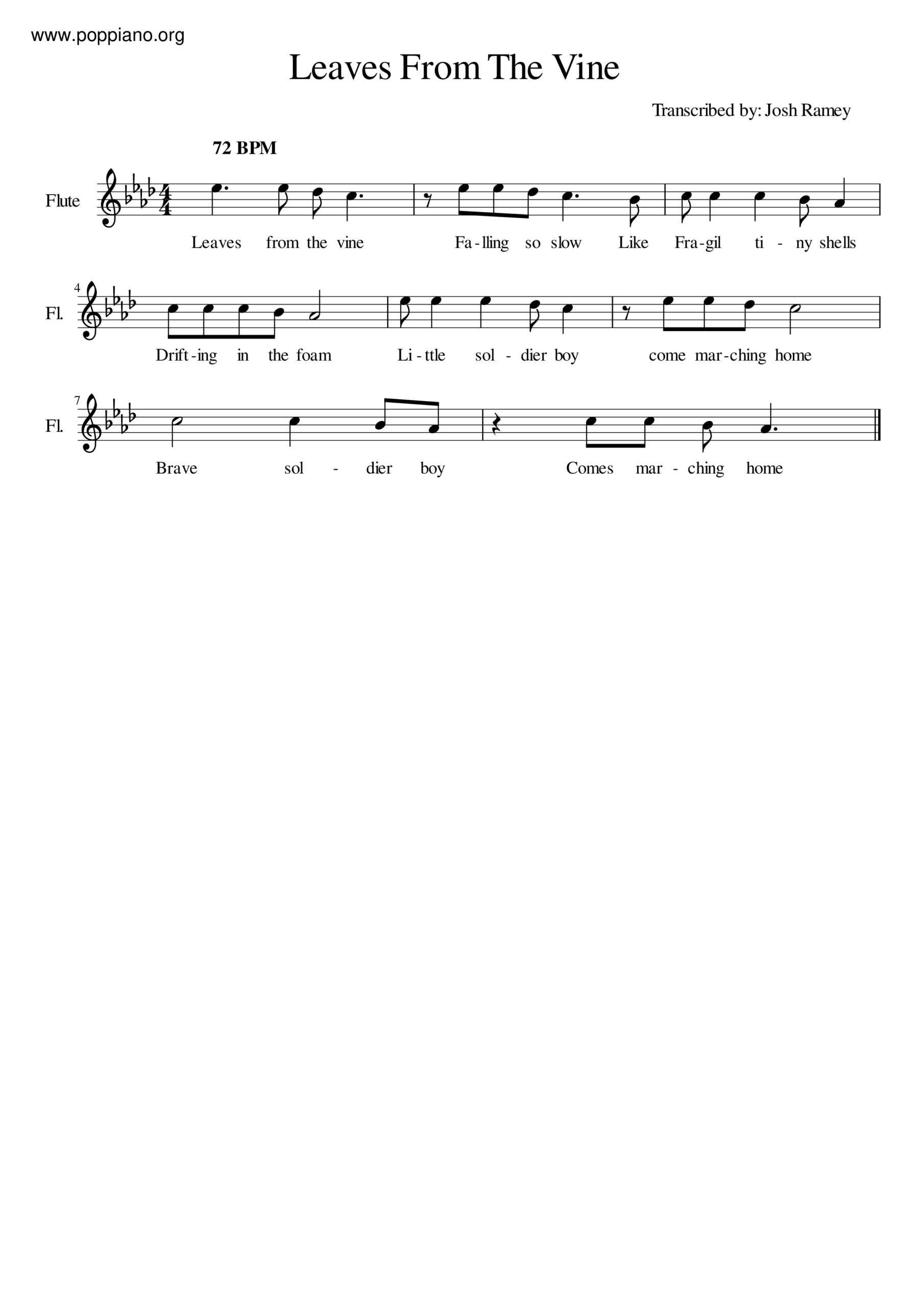  Avatar The Last Airbender Leaves From The Vine Sheet Music Pdf Free Score Download 