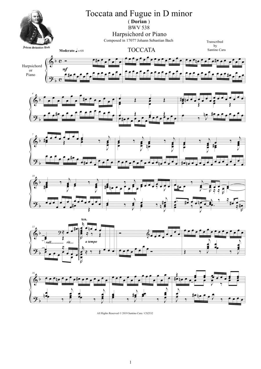 toccata and fugue in d minor piano sheet music toccata and fugue in d minor piano sheet music