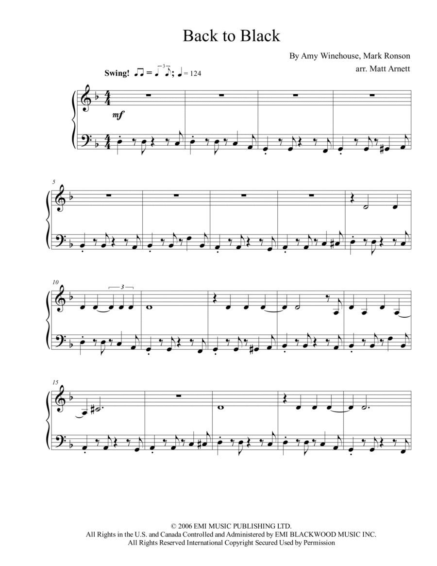 Back To Black By Amy Winehouse Easy Piano Digital Sheet Music Sheet Music Plus Back To Black By Amy Winehouse Easy Piano Digital Sheet Music Sheet Music Plus