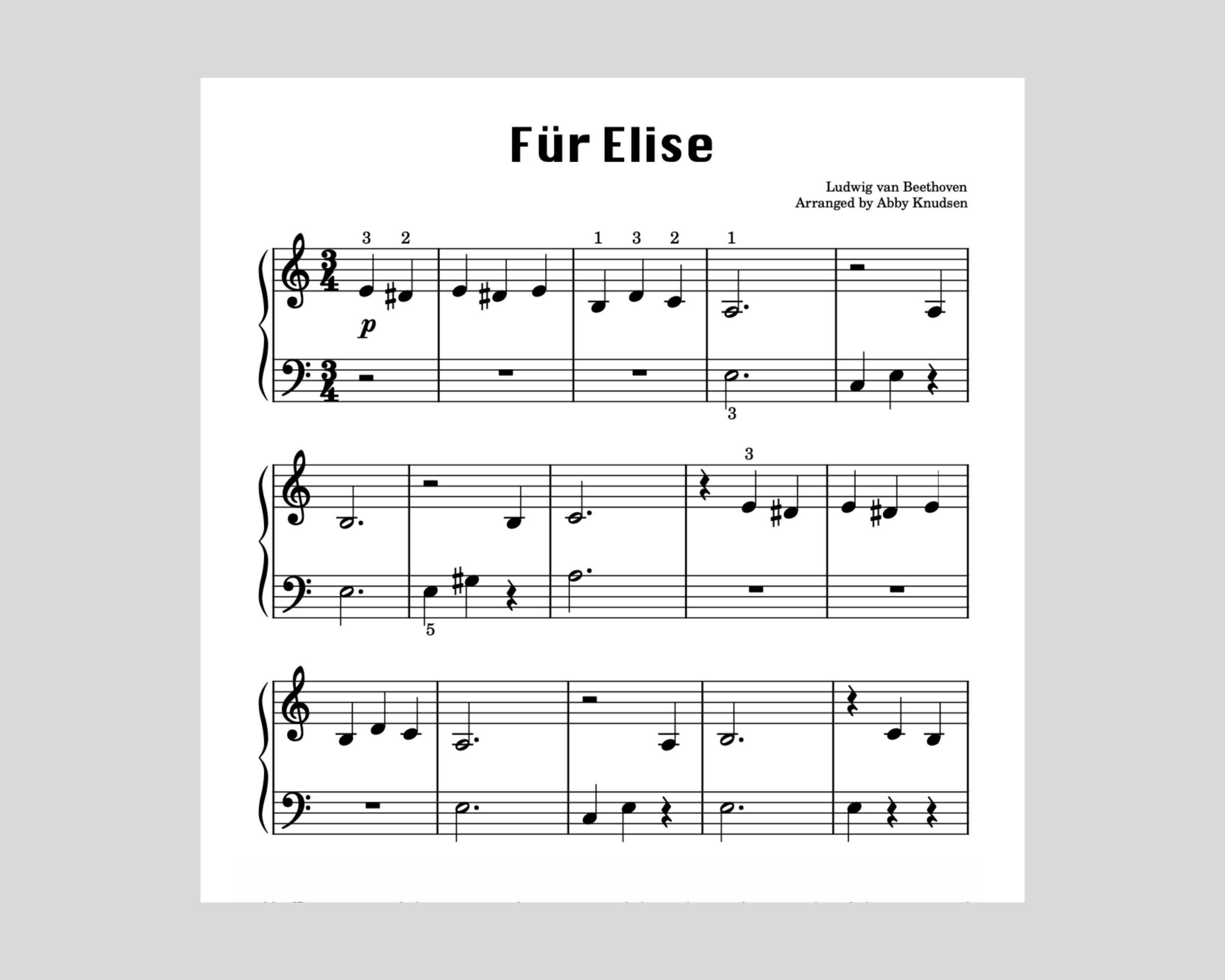 BEGINNER F r Elise Easy Beethoven Piano Sheet Music Printable PDF Etsy BEGINNER F r Elise Easy Beethoven Piano Sheet Music Printable PDF Etsy