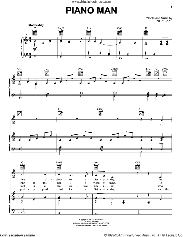 Billy Joel Classics complete Set Of Parts Sheet Music For Voice Piano Or Guitar