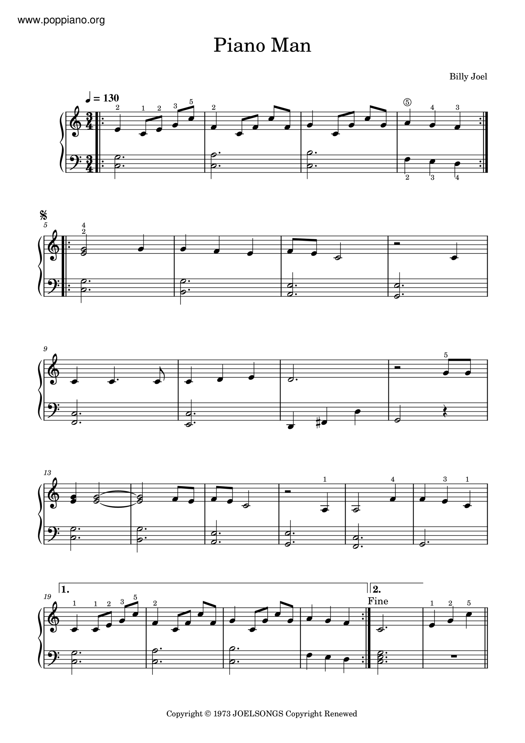  Billy Joel Piano Man Sheet Music Pdf Free Score Download 