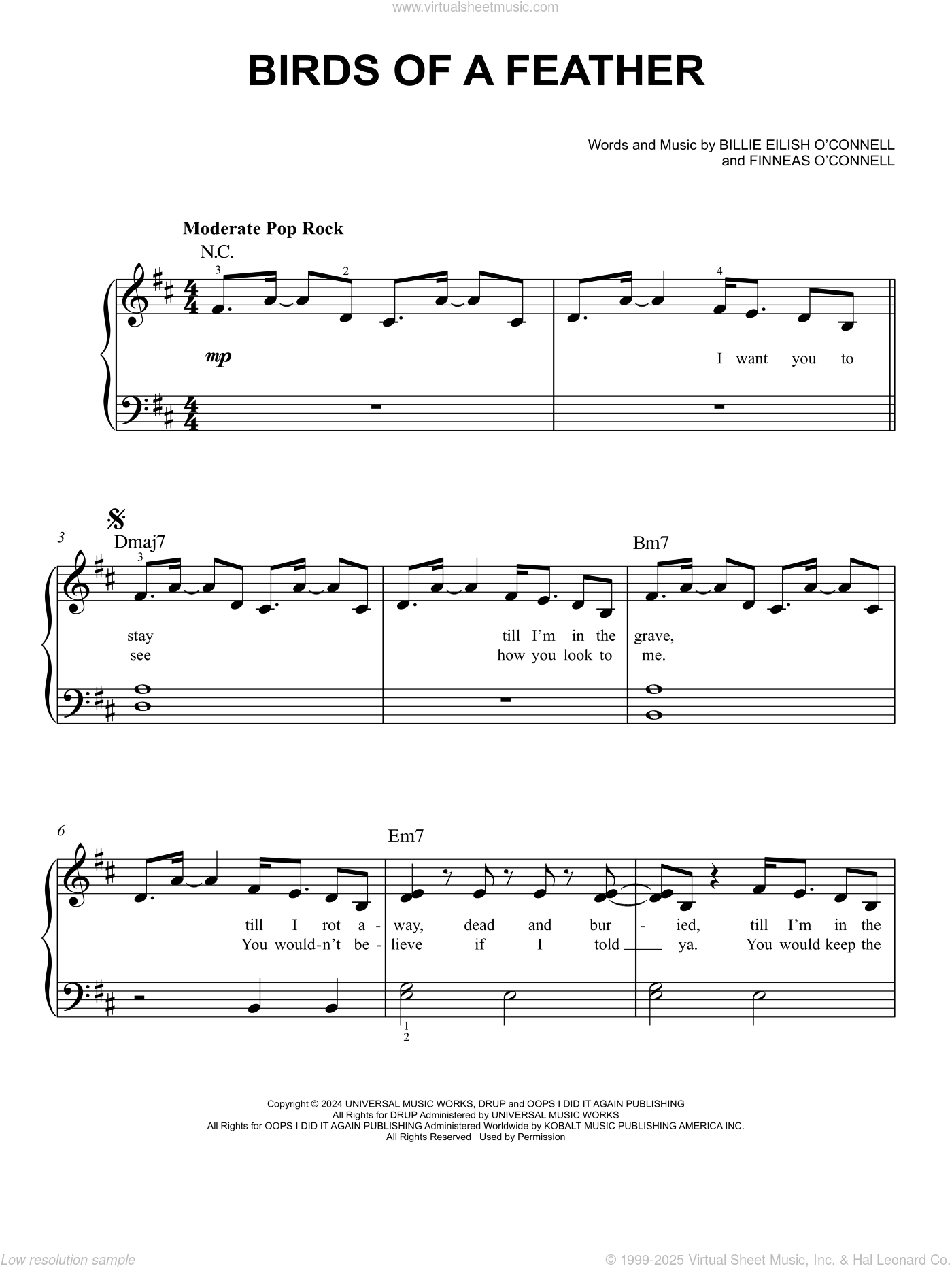 BIRDS OF A FEATHER Sheet Music easy For Piano Solo PDF BIRDS OF A FEATHER Sheet Music easy For Piano Solo PDF