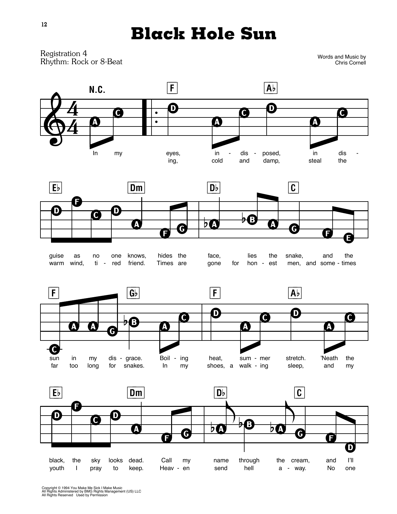 black hole sun piano sheet music black hole sun piano sheet music