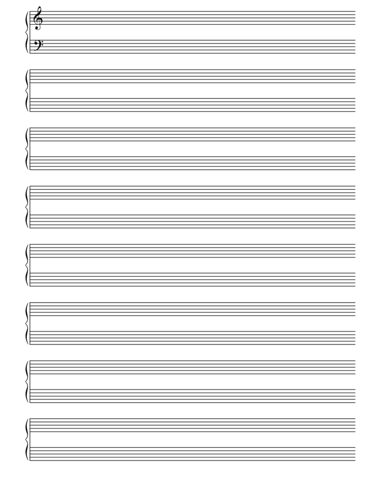 Blank Piano Sheet Music Free Printable