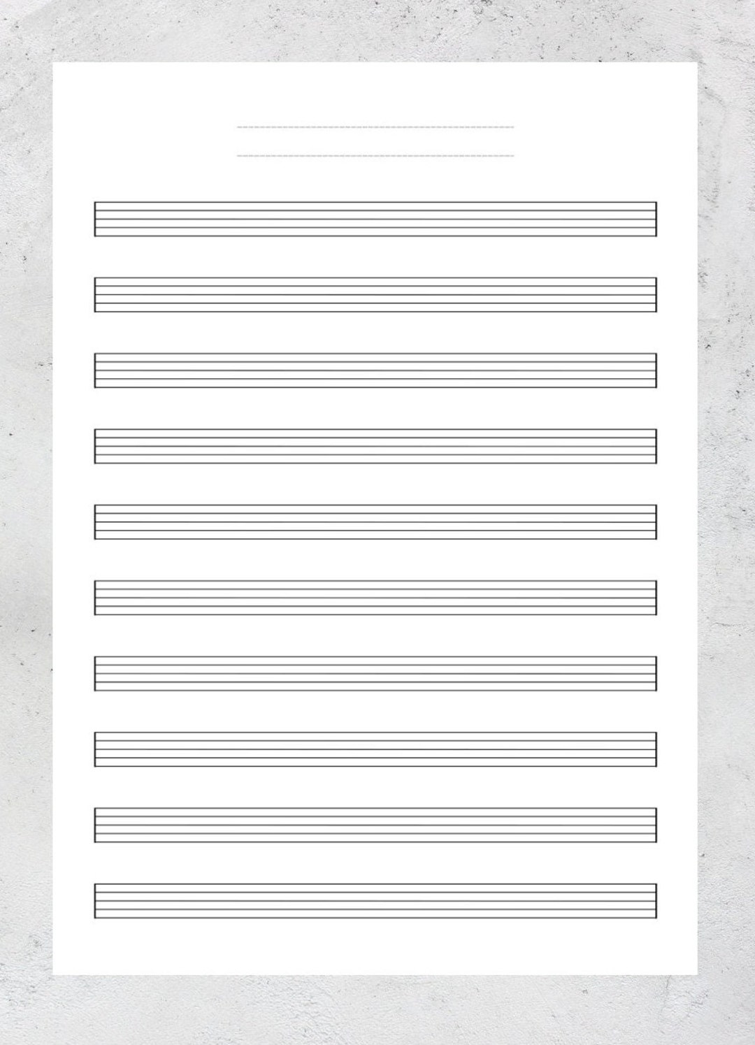 Blank Sheet Music A4 US Letter Printable Staff Paper PDF Etsy