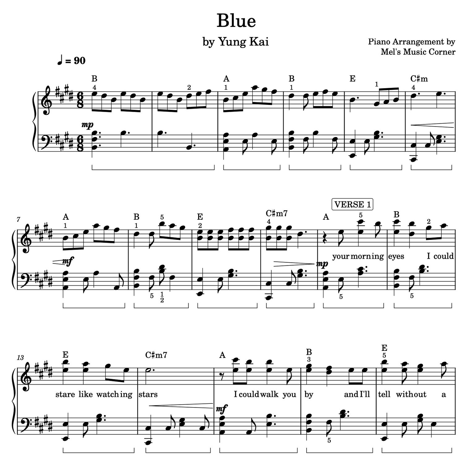 Blue By Yung Kai PIANO SHEET MUSIC Payhip