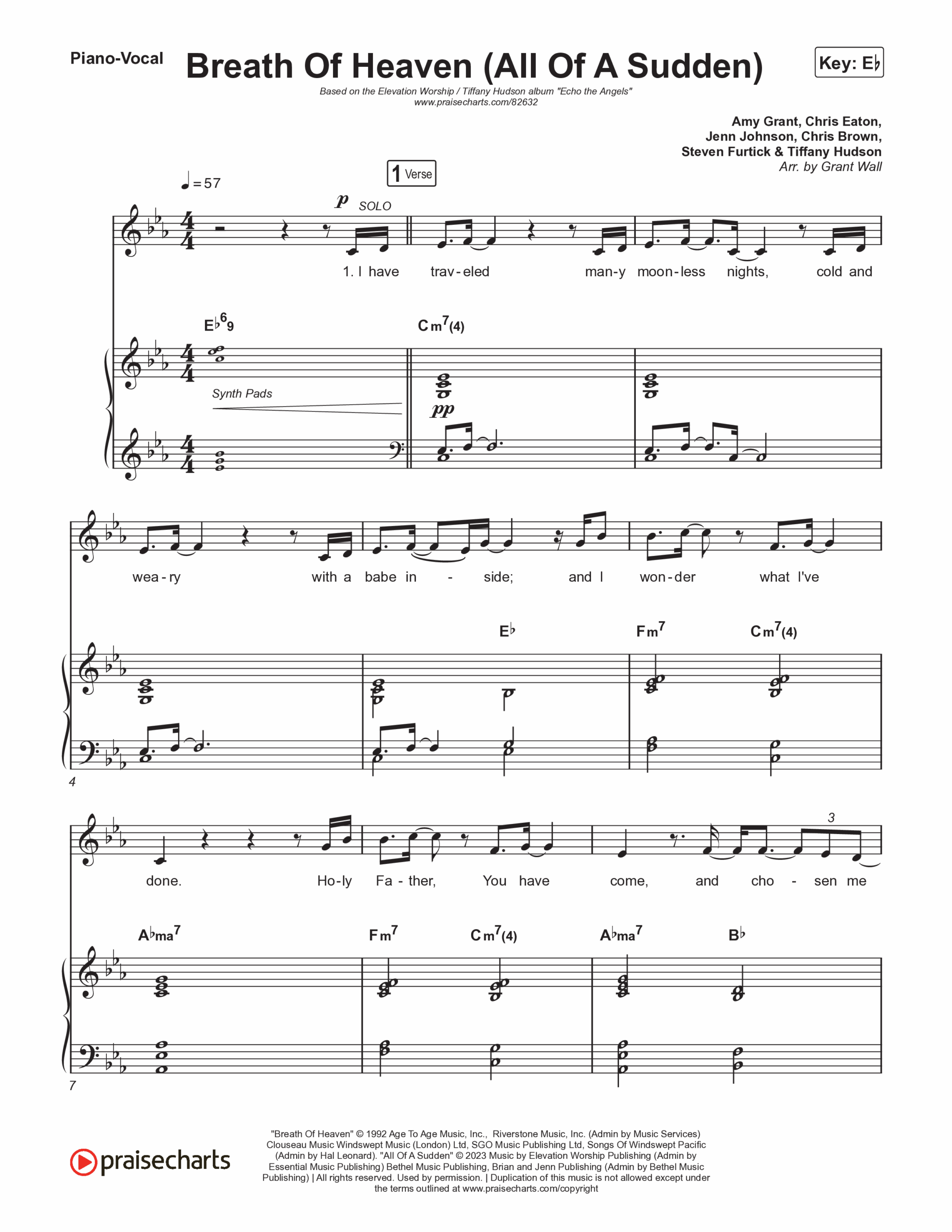 Breath Of Heaven All Of A Sudden Sheet Music PDF Elevation Worship Tiffany Hudson PraiseCharts