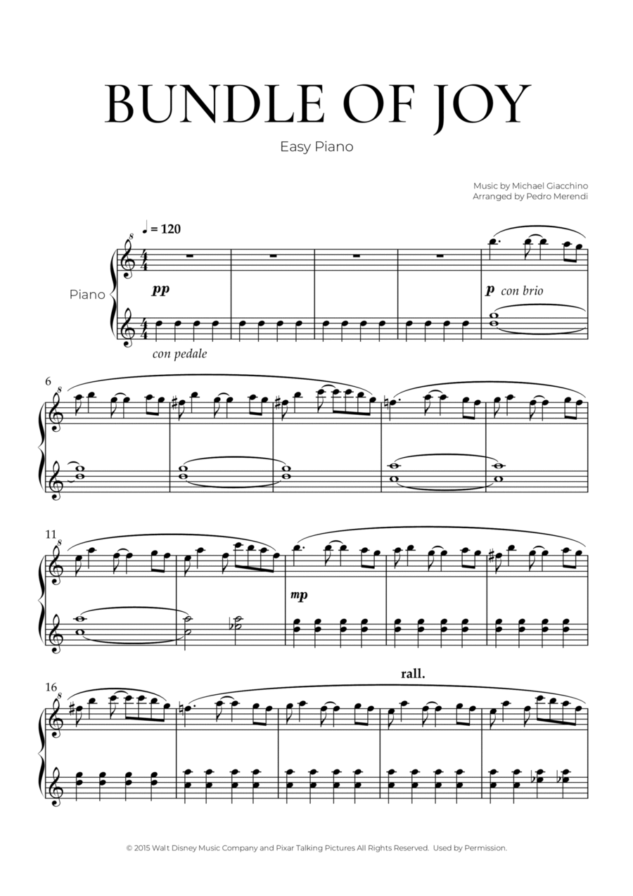 Bundle Of Joy By Michael Giacchino Easy Piano Digital Sheet Music Sheet Music Plus