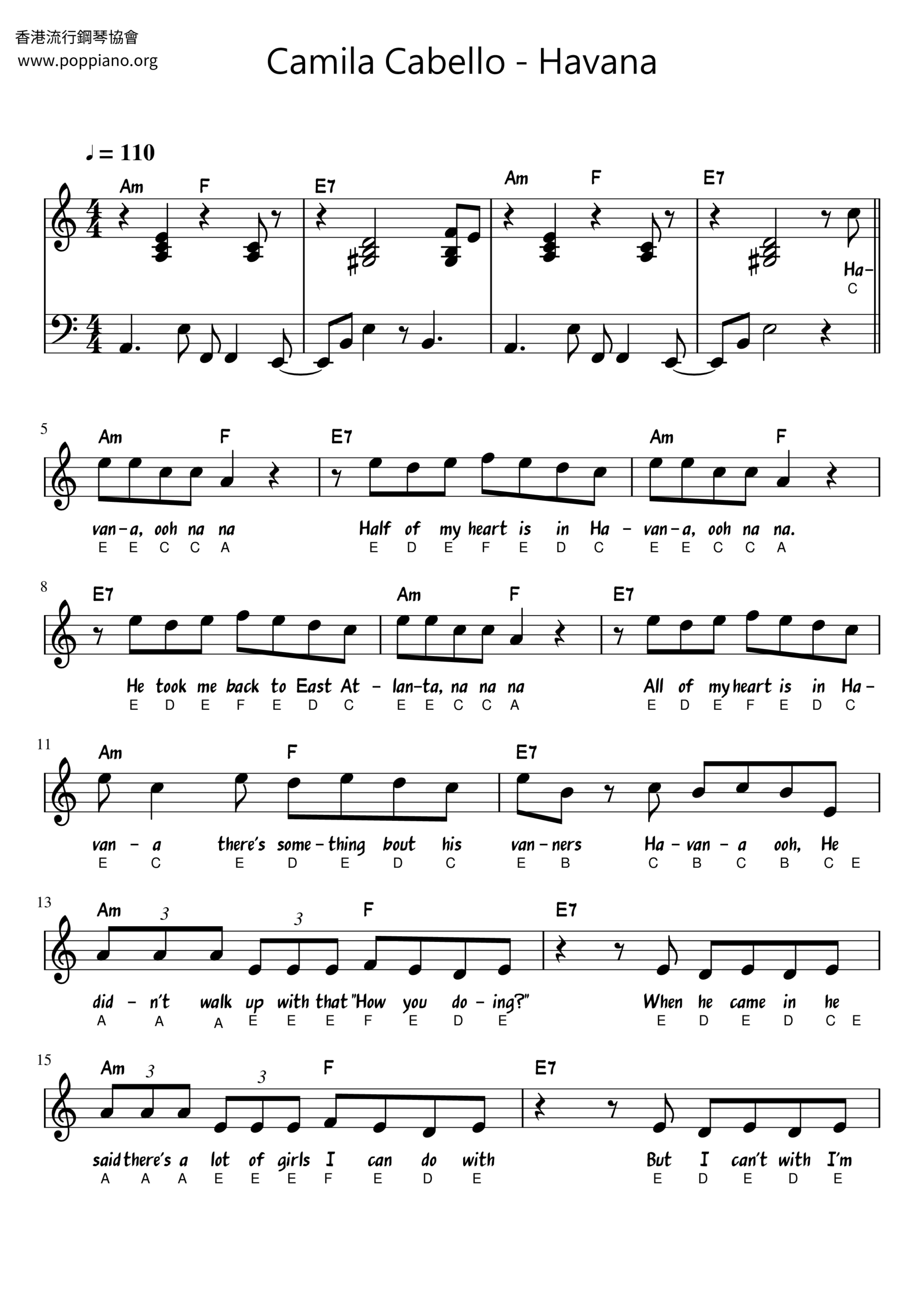 Camila Cabello Havana feat Young Thug Sheet Music Pdf Free Score Download Camila Cabello Havana feat Young Thug Sheet Music Pdf Free Score Download