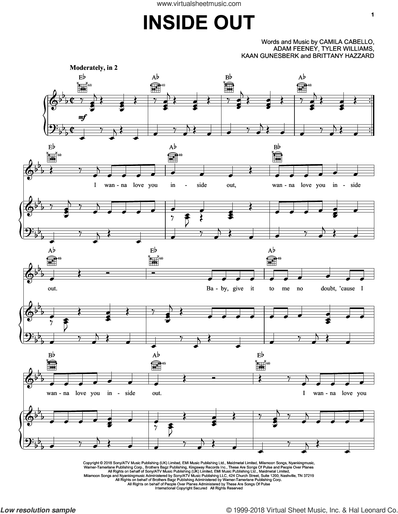 inside out piano sheet music