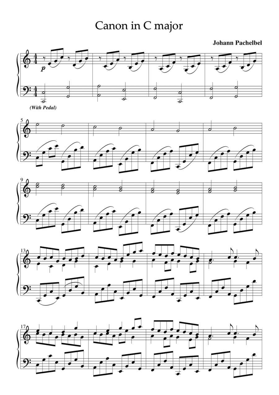 Canon In C Major Beautiful Piano Solo arr MSM By Pachelbel Sheet Music For Piano Solo At Sheet Music Direct Canon In C Major Beautiful Piano Solo arr MSM By Pachelbel Sheet Music For Piano Solo At Sheet Music Direct