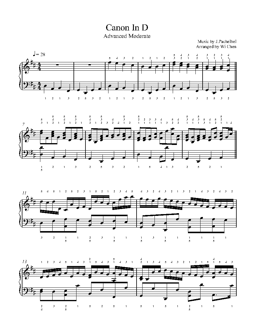 Canon In D By Pachelbel Sheet Music Lesson Advanced Level Canon In D By Pachelbel Sheet Music Lesson Advanced Level
