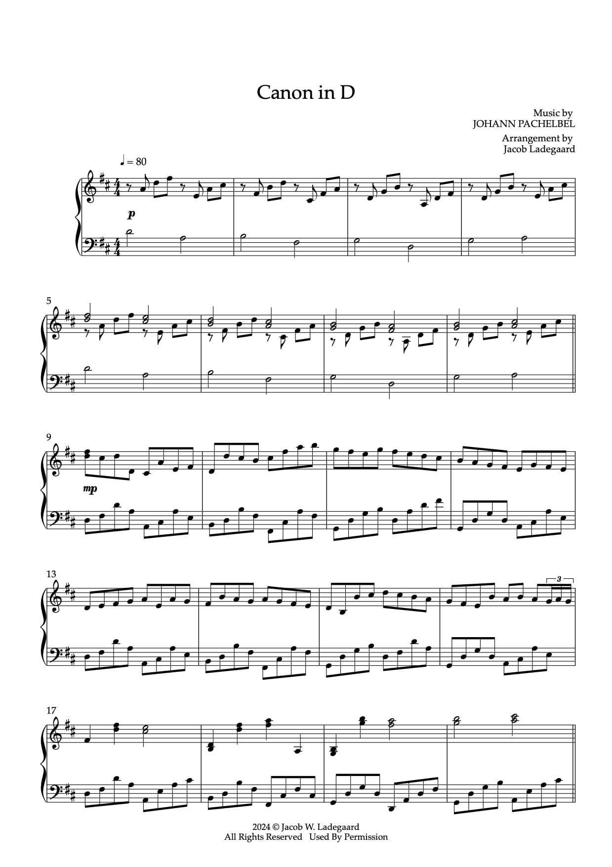 Canon In D Wedding Version Sheet Music By Jacob s Piano Canon In D Wedding Version Sheet Music By Jacob s Piano