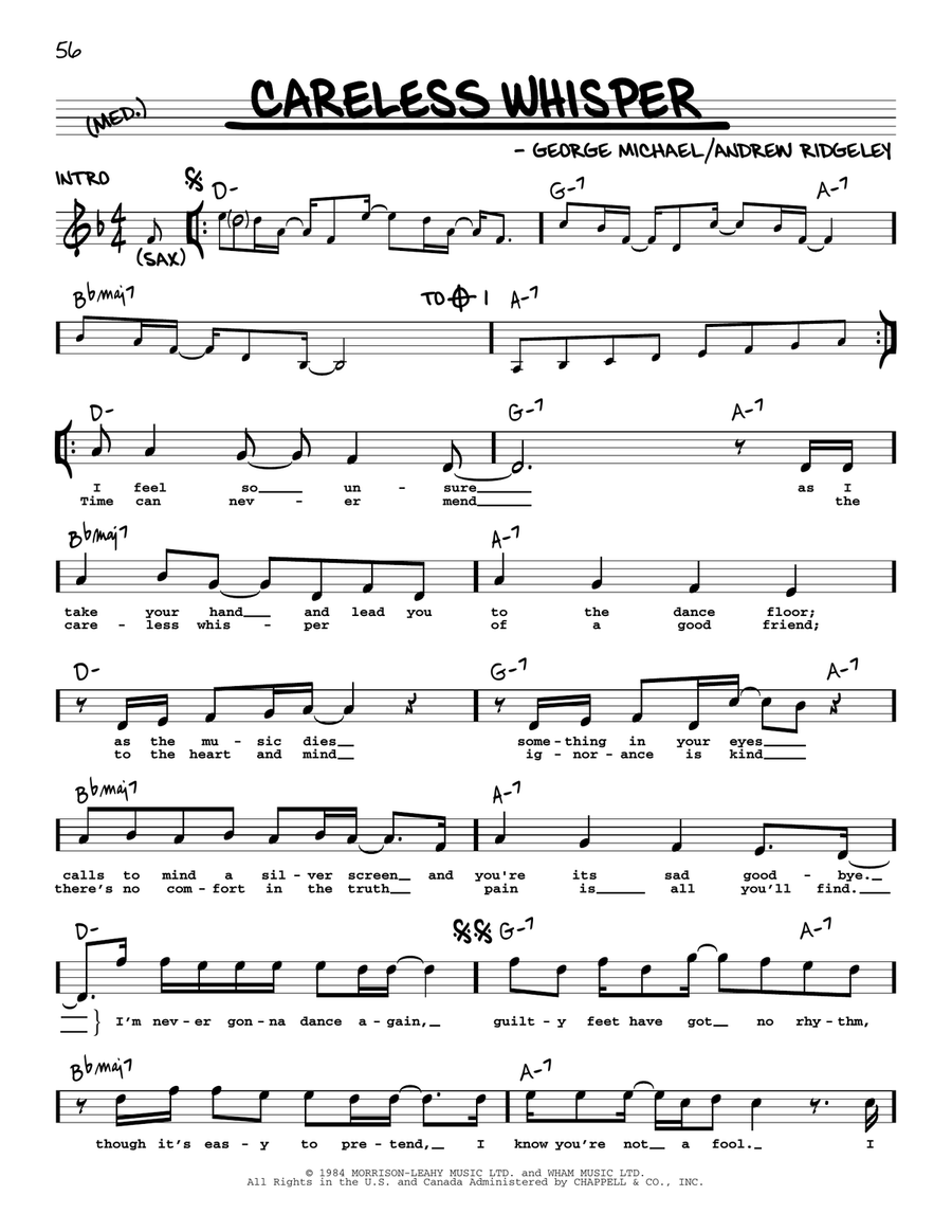 Careless Whisper By George Michael Piano Voice Digital Sheet Music Sheet Music Plus Careless Whisper By George Michael Piano Voice Digital Sheet Music Sheet Music Plus