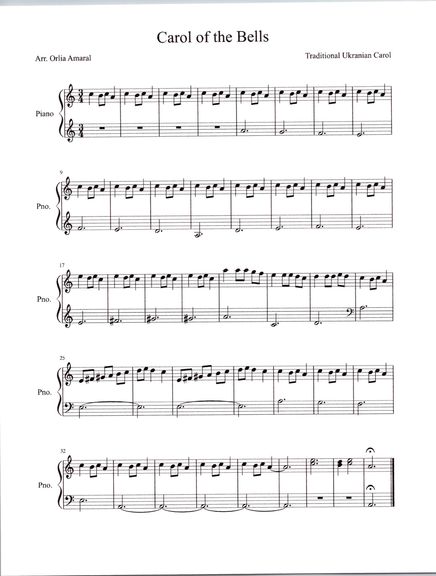 Carol Of The Bells Traditional Ukranian Carol Easy Digital Sheet Music Etsy Carol Of The Bells Traditional Ukranian Carol Easy Digital Sheet Music Etsy