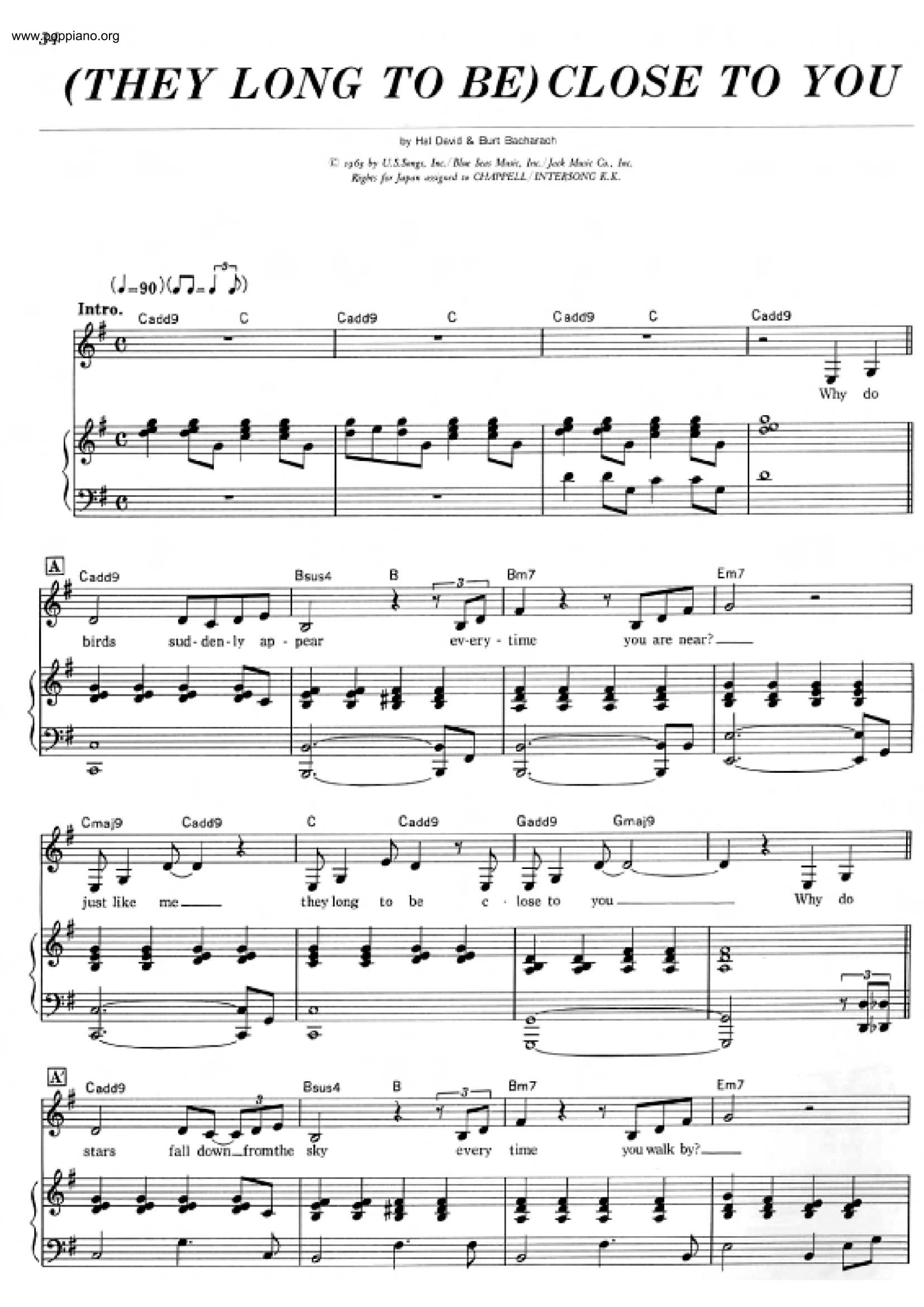 Carpenters Close To You They Long To Be Sheet Music Pdf Free Score Download Carpenters Close To You They Long To Be Sheet Music Pdf Free Score Download