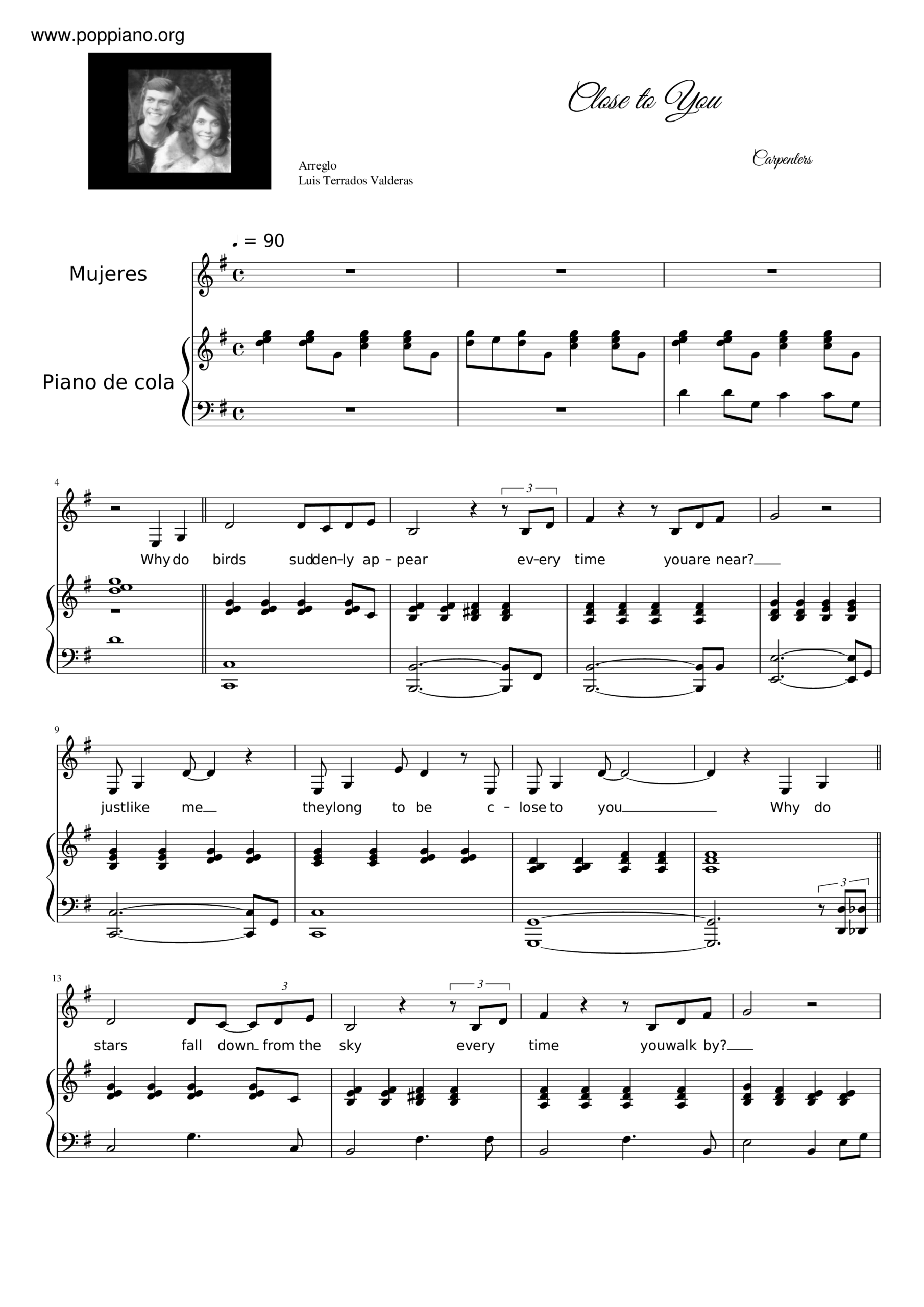 Carpenters Close To You They Long To Be Sheet Music Pdf Free Score Download Carpenters Close To You They Long To Be Sheet Music Pdf Free Score Download