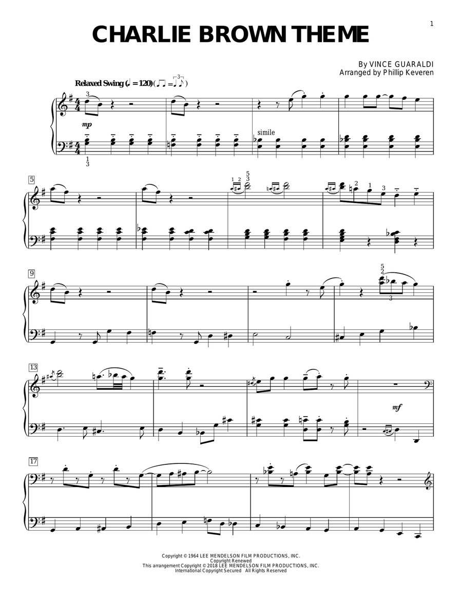 Charlie Brown Theme arr Phillip Keveren By Phillip Keveren Piano Solo Digital Sheet Music Sheet Music Plus Charlie Brown Theme arr Phillip Keveren By Phillip Keveren Piano Solo Digital Sheet Music Sheet Music Plus