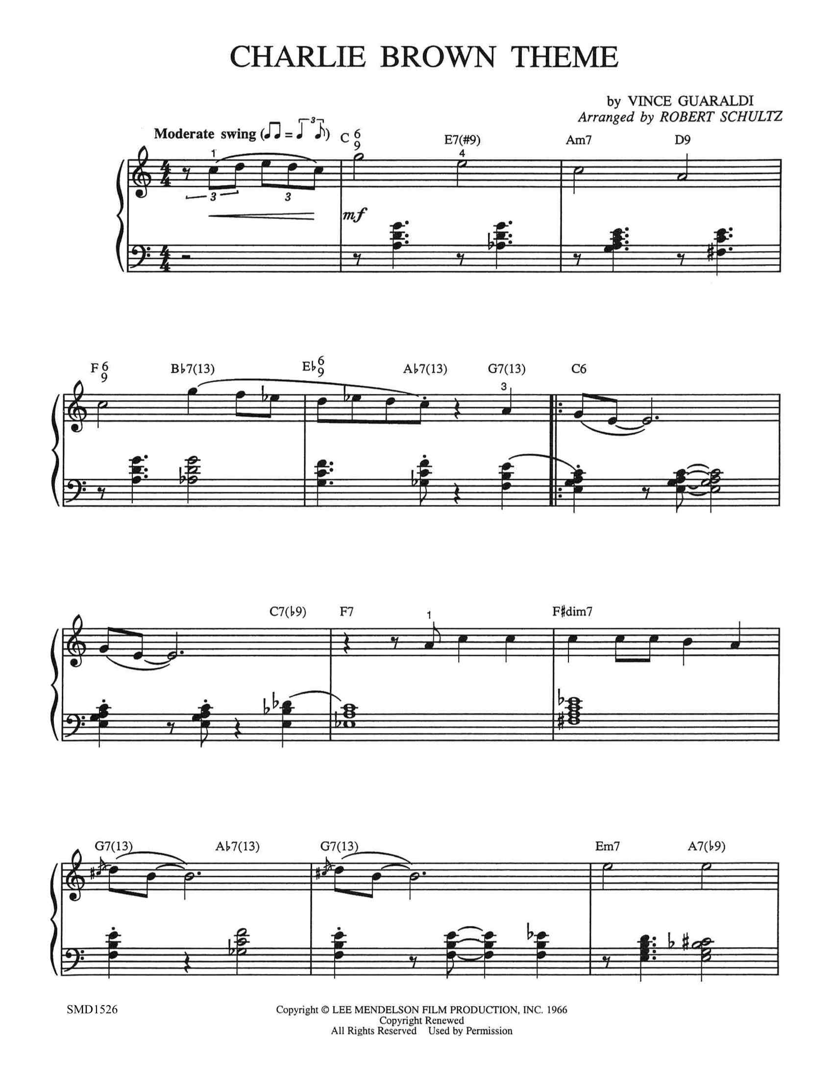 Charlie Brown Theme Schultz Music Publications Charlie Brown Theme Schultz Music Publications