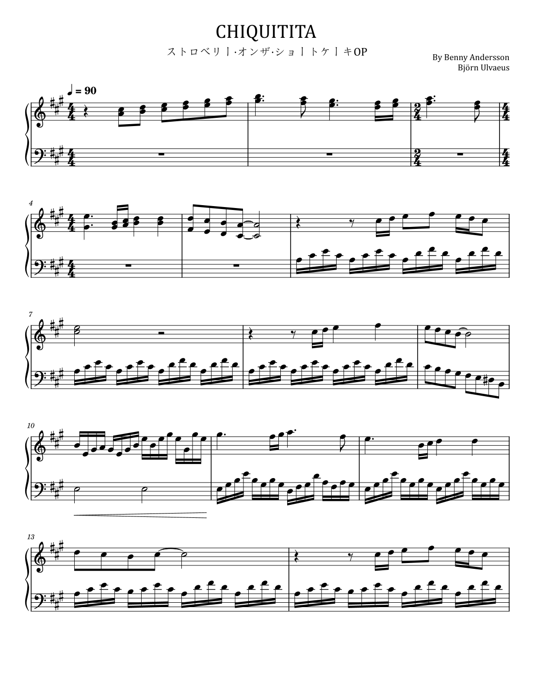 Chiquitita arr Poon By ABBA Sheet Music For Piano Solo At Sheet Music Direct Chiquitita arr Poon By ABBA Sheet Music For Piano Solo At Sheet Music Direct