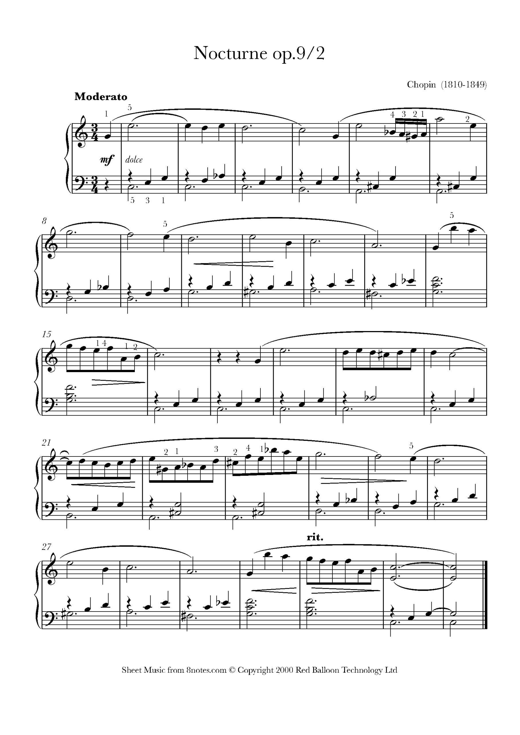 sheet music piano chopin