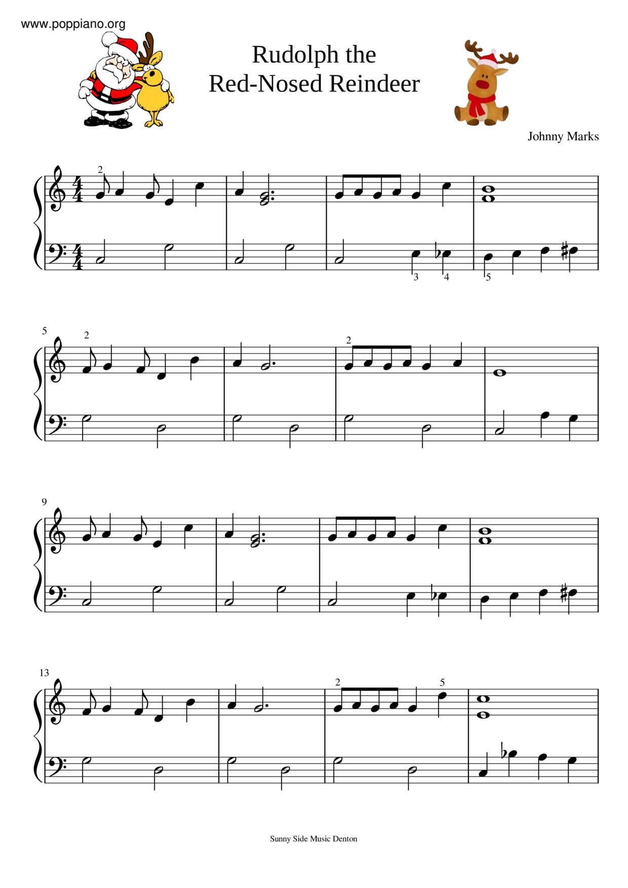 rudolph the red nosed reindeer music sheet piano rudolph the red nosed reindeer music sheet piano