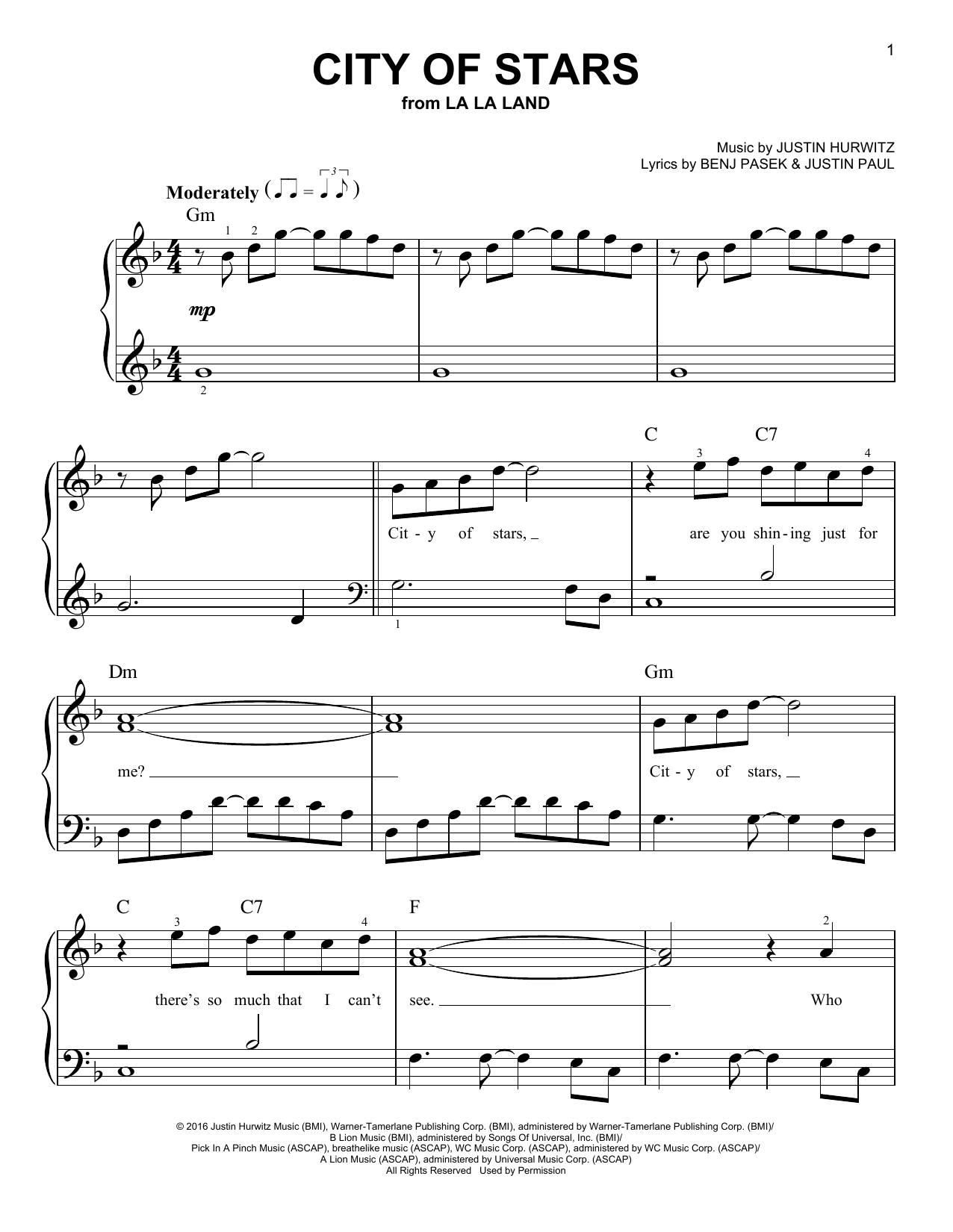 City Of Stars from La La Land By Ryan Gosling Emma Stone Sheet Music For Easy Piano At Sheet Music Direct City Of Stars from La La Land By Ryan Gosling Emma Stone Sheet Music For Easy Piano At Sheet Music Direct