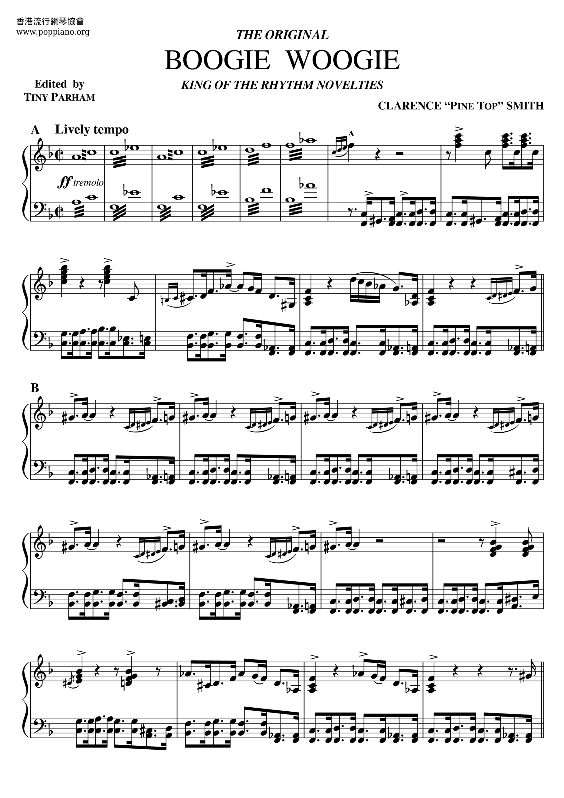 Clarence Smith Pinetop s Boogie Woogie Sheet Music Pdf Free Score Download Clarence Smith Pinetop s Boogie Woogie Sheet Music Pdf Free Score Download
