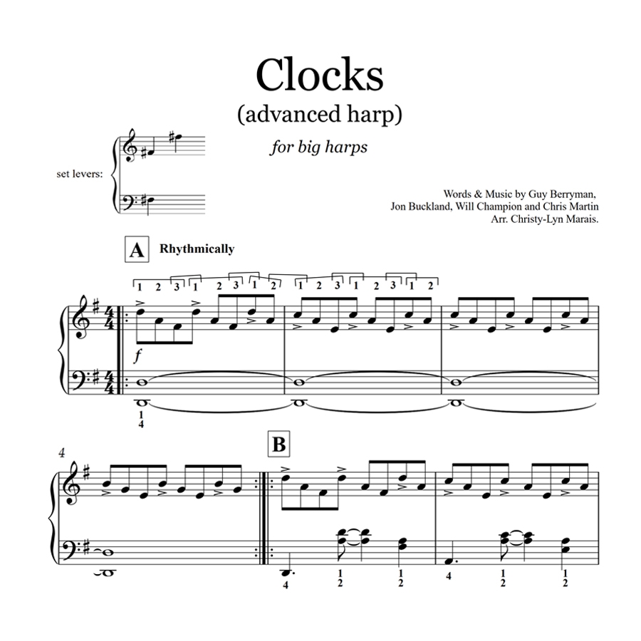 clocks coldplay piano sheet music
