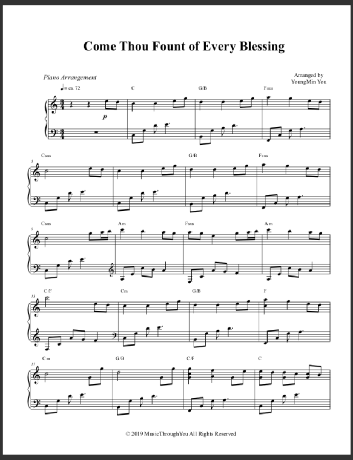 Come Thou Fount Sheet Music YoungMin You