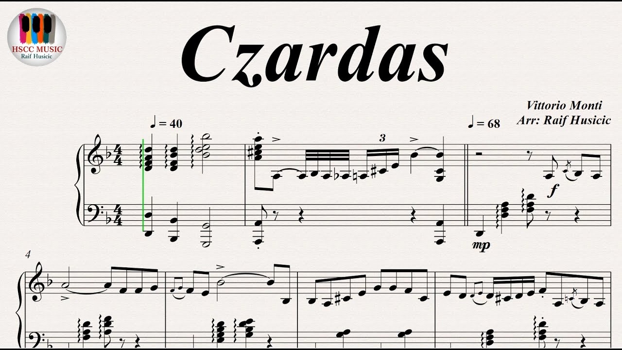 czardas piano sheet music