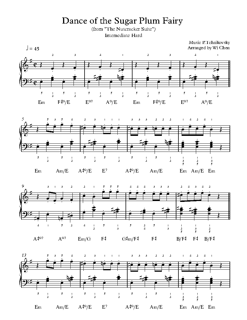 Dance Of The Sugar Plum Fairy By P I Tchaikovsky Sheet Music Lesson Intermediate Level Dance Of The Sugar Plum Fairy By P I Tchaikovsky Sheet Music Lesson Intermediate Level