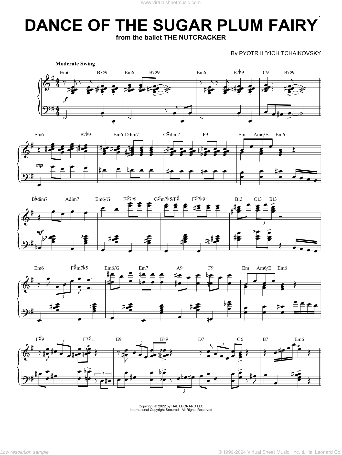 Dance Of The Sugar Plum Fairy Op 71a Jazz Version arr Brent Edstrom Sheet Music For Piano Solo Dance Of The Sugar Plum Fairy Op 71a Jazz Version arr Brent Edstrom Sheet Music For Piano Solo