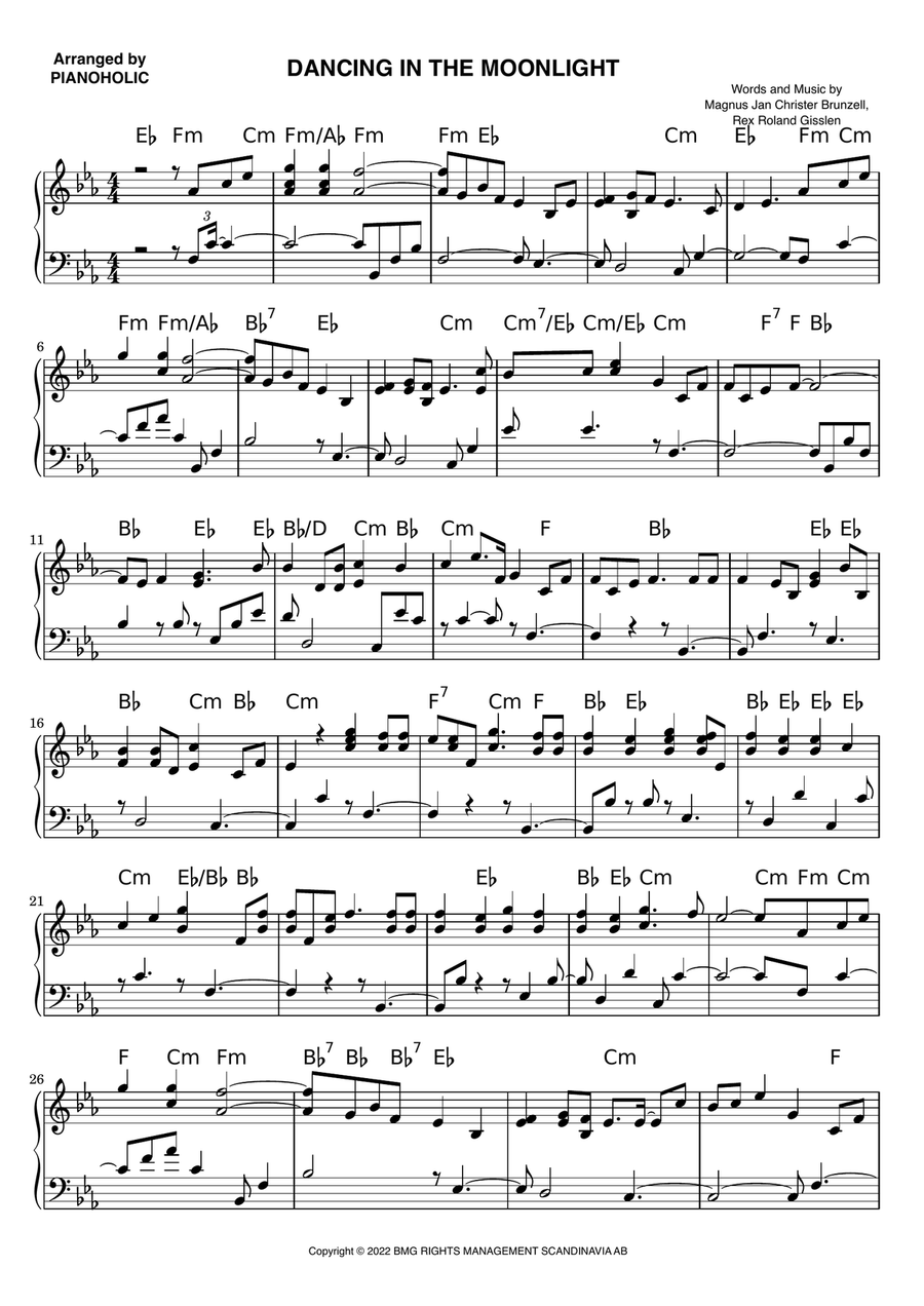 Dancing In The Moonlight Piano Solo Digital Sheet Music Sheet Music Plus Dancing In The Moonlight Piano Solo Digital Sheet Music Sheet Music Plus